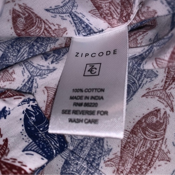 Zipcode Red and Blue Fish Shirt NWT - Picture 5 of 9